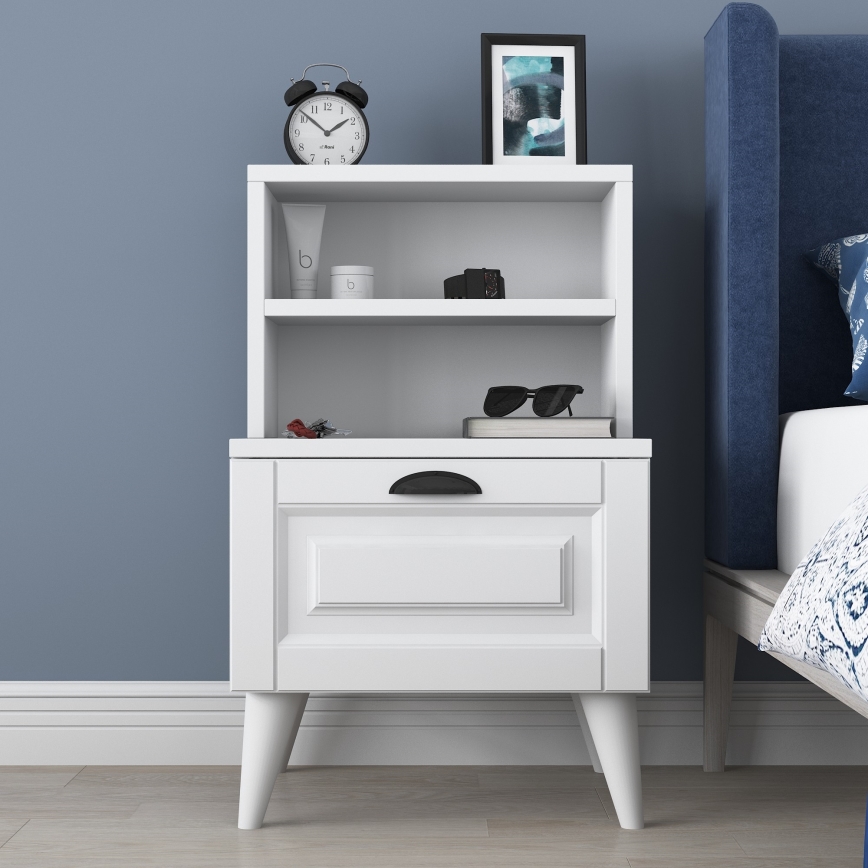 Mesa de cabeceira RANI 45x74,4 cm branco
