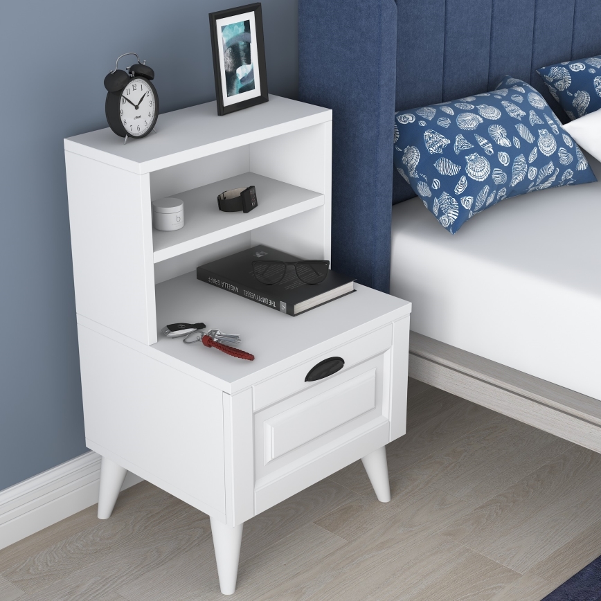Mesa de cabeceira RANI 45x74,4 cm branco