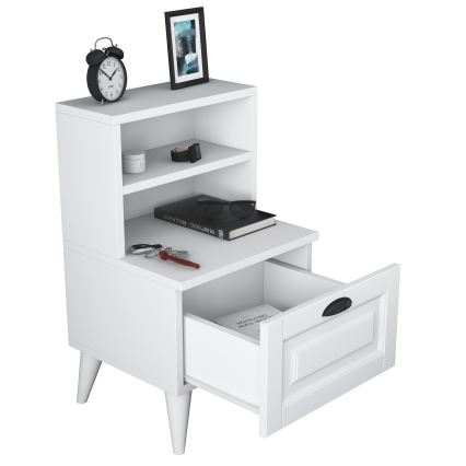 Mesa de cabeceira RANI 45x74,4 cm branco