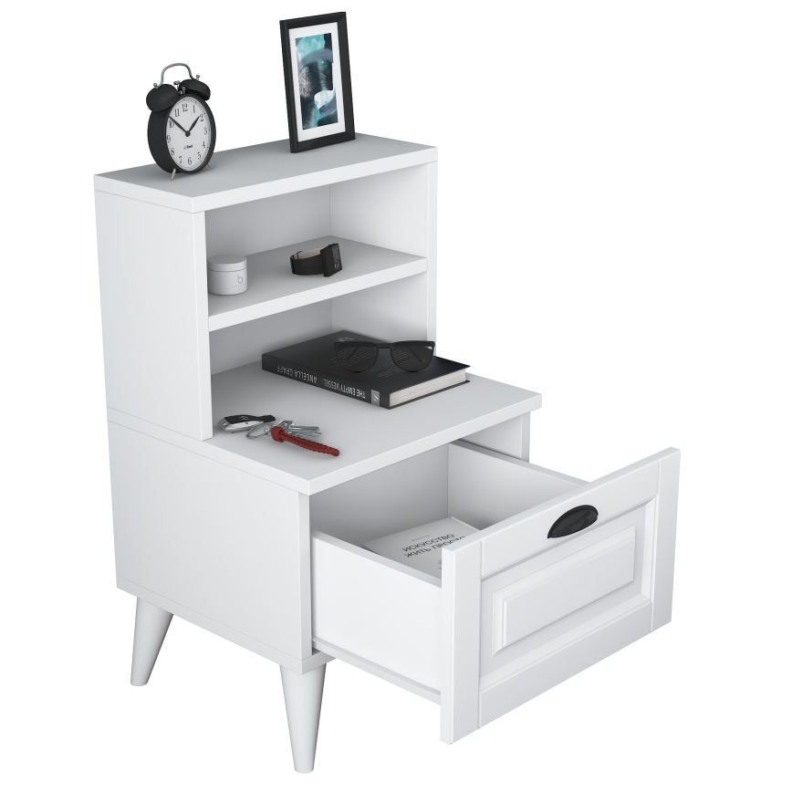 Mesa de cabeceira RANI 45x74,4 cm branco