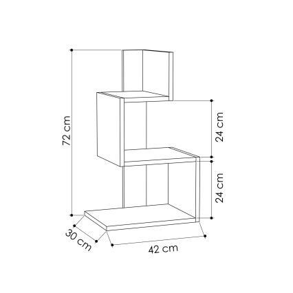 Mesa de cabeceira ROSIE 72x42 cm branco/carvalho