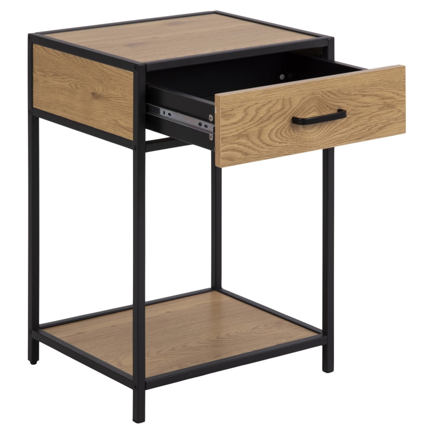Mesa de cabeceira SARON carvalho/preto