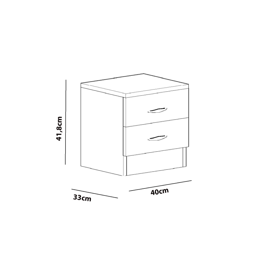 Mesa de cabeceira SINE 42x40 cm branco