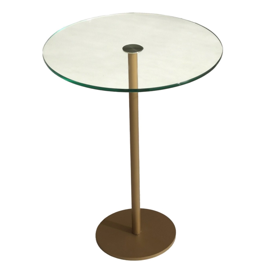 Mesa de cabeceira SOCIAL 50x40 cm dourada/transparente