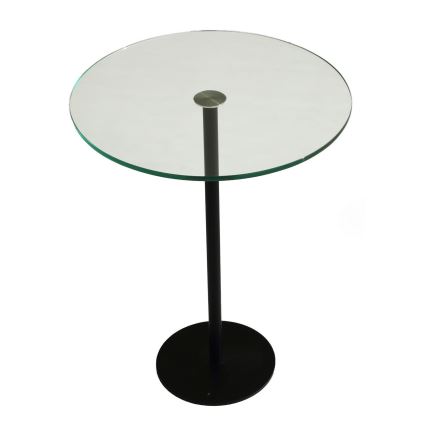 Mesa de cabeceira SOCIAL 50x40 cm preto/transparente
