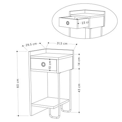 Mesa de cabeceira SONY branca