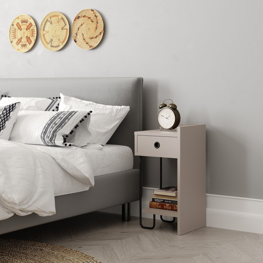 Mesa de cabeceira SONY taupe