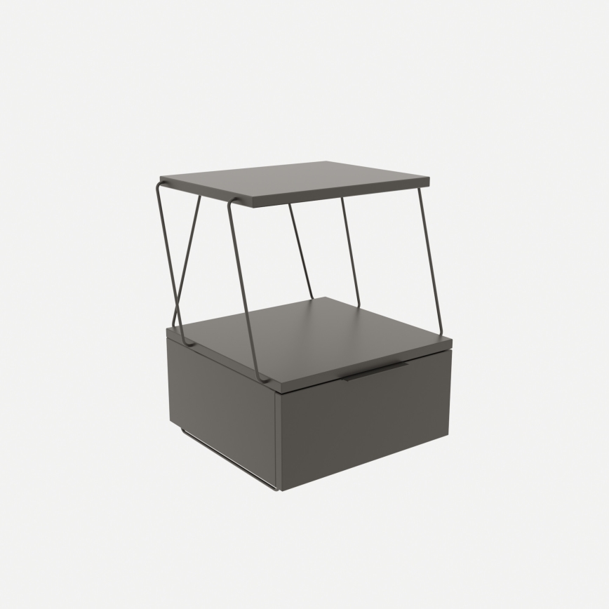 Mesa de cabeceira TEKOBA 52x42 cm antracite