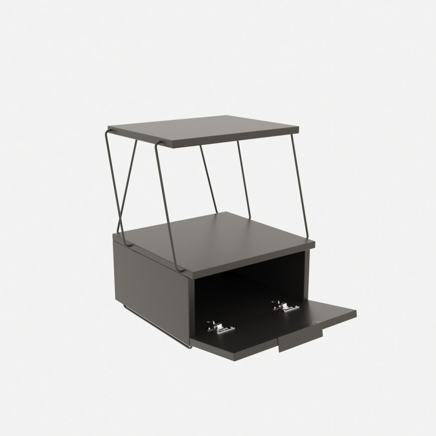 Mesa de cabeceira TEKOBA 52x42 cm antracite