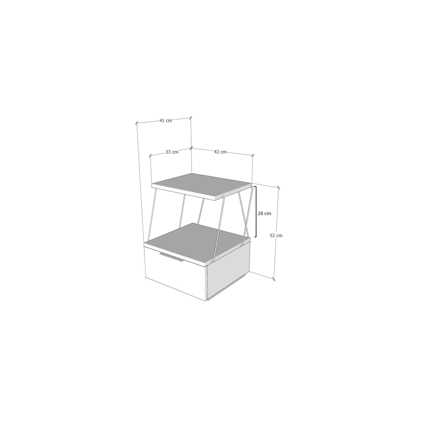 Mesa de cabeceira TEKOBA 52x42 cm antracite