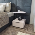 Mesa de cabeceira TEKOBA 52x42 cm branca