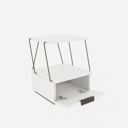 Mesa de cabeceira TEKOBA 52x42 cm branca