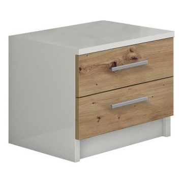 Mesa de cabeceira TOD branco/carvalho artisan