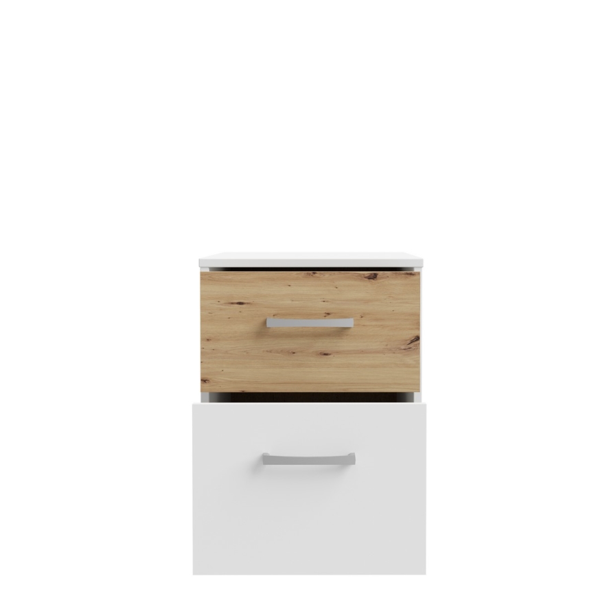 Mesa de cabeceira URO carvalho artisan/branco
