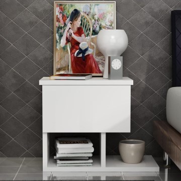 Mesa de cabeceira YASSO 36,8x46,8 cm branca