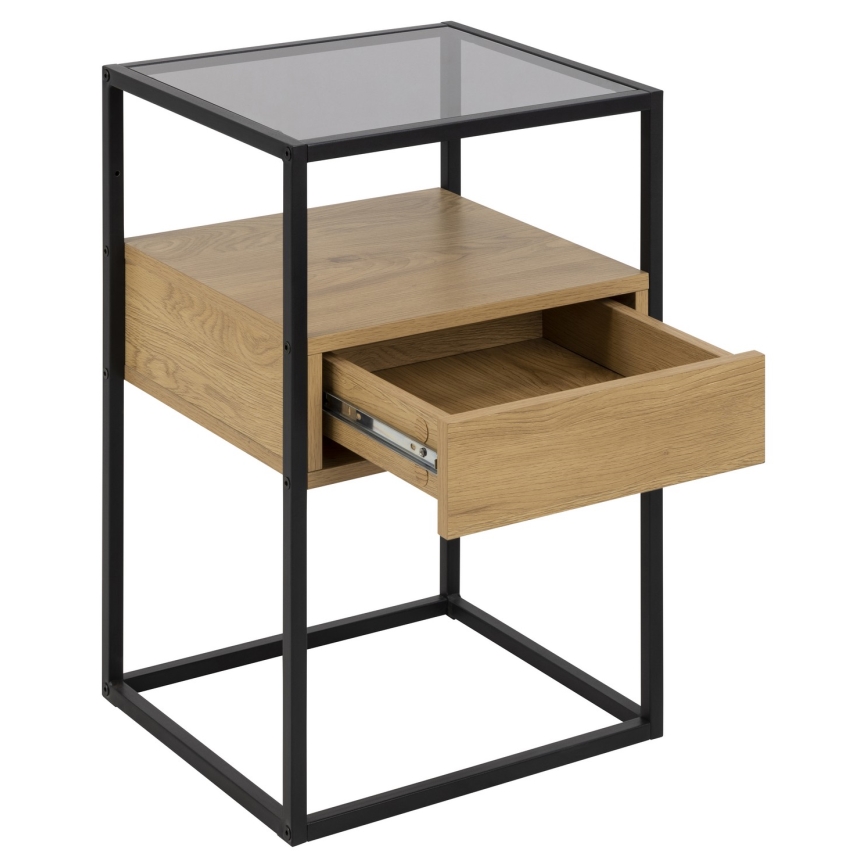 Mesa de cabeceira ZEIN carvalho/preto