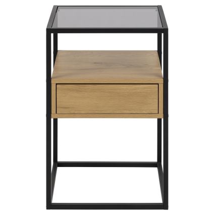 Mesa de cabeceira ZEIN carvalho/preto