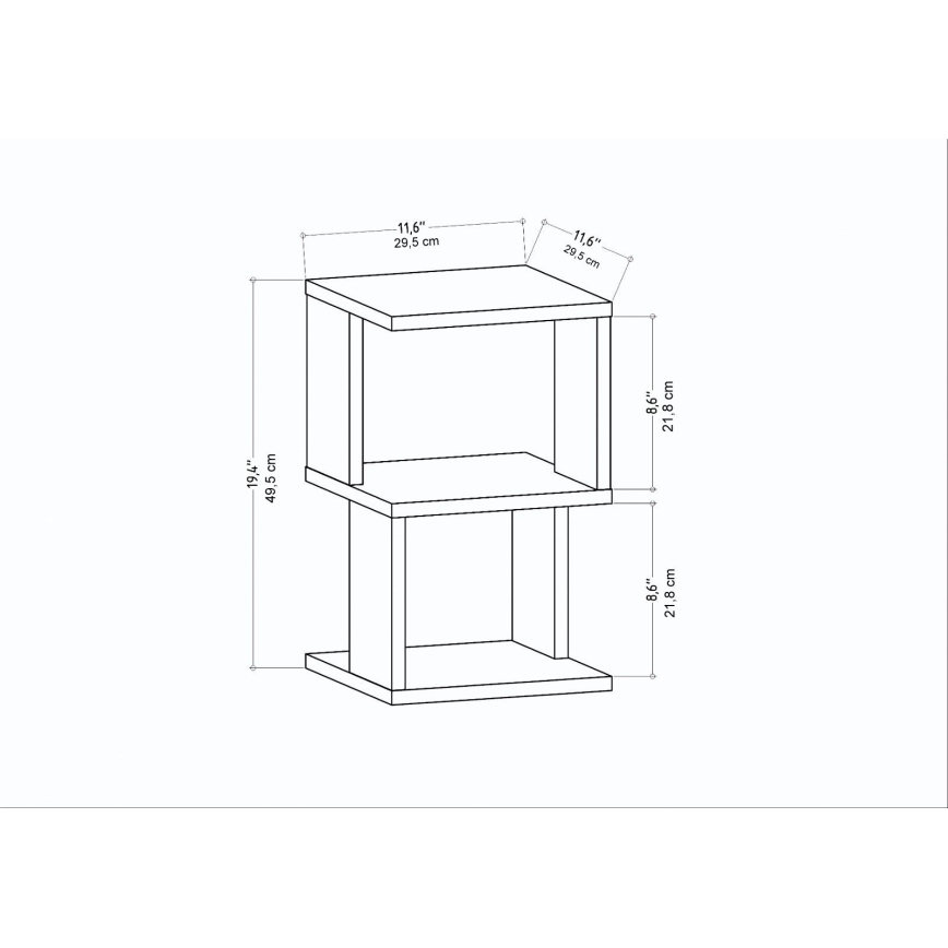 Mesa de cabeceira ZUNA antracite