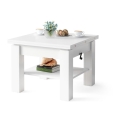 Mesa de café/jantar dobrável com tampo elevatório CALEB branco