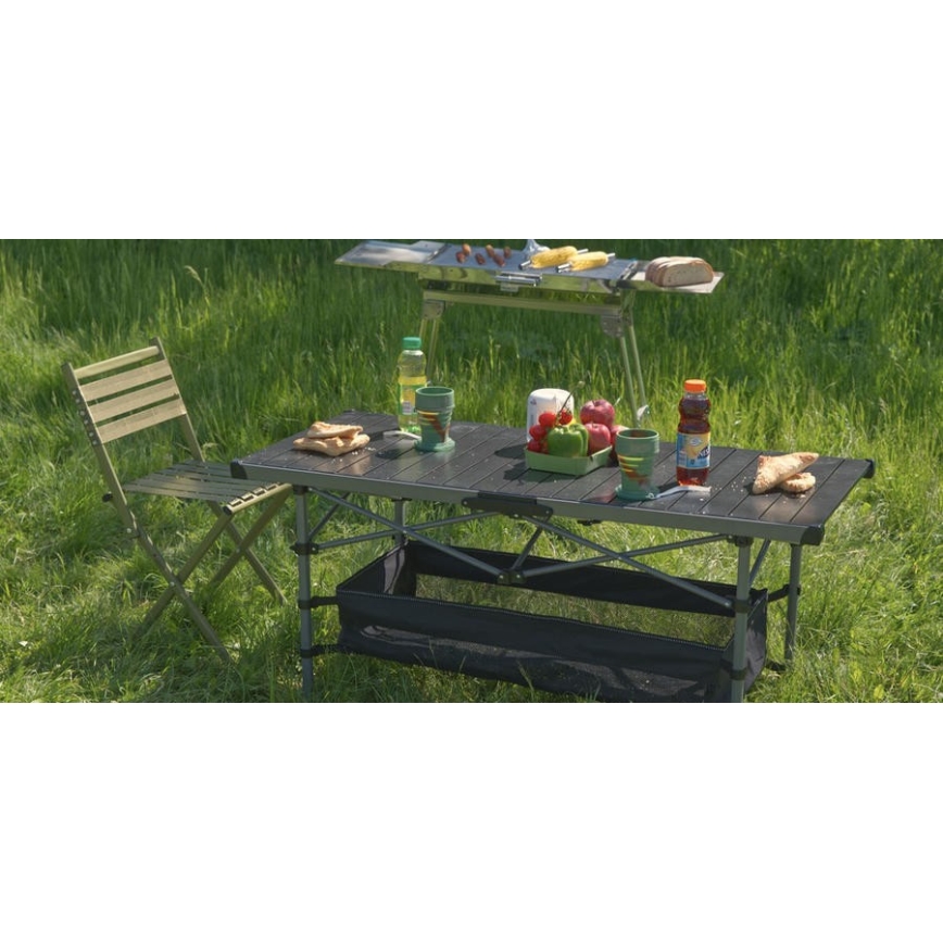 Mesa de campismo dobrável 123x55cm antracite