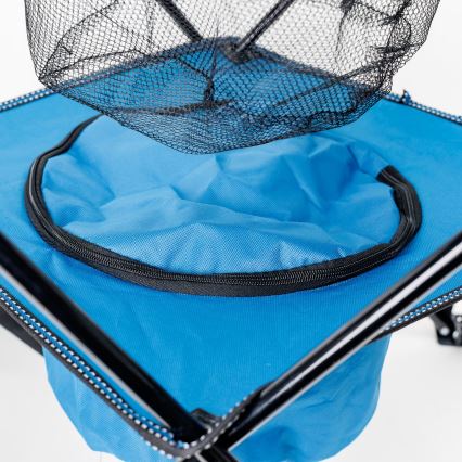 Mesa de campismo dobrável + 2x cadeiras azul