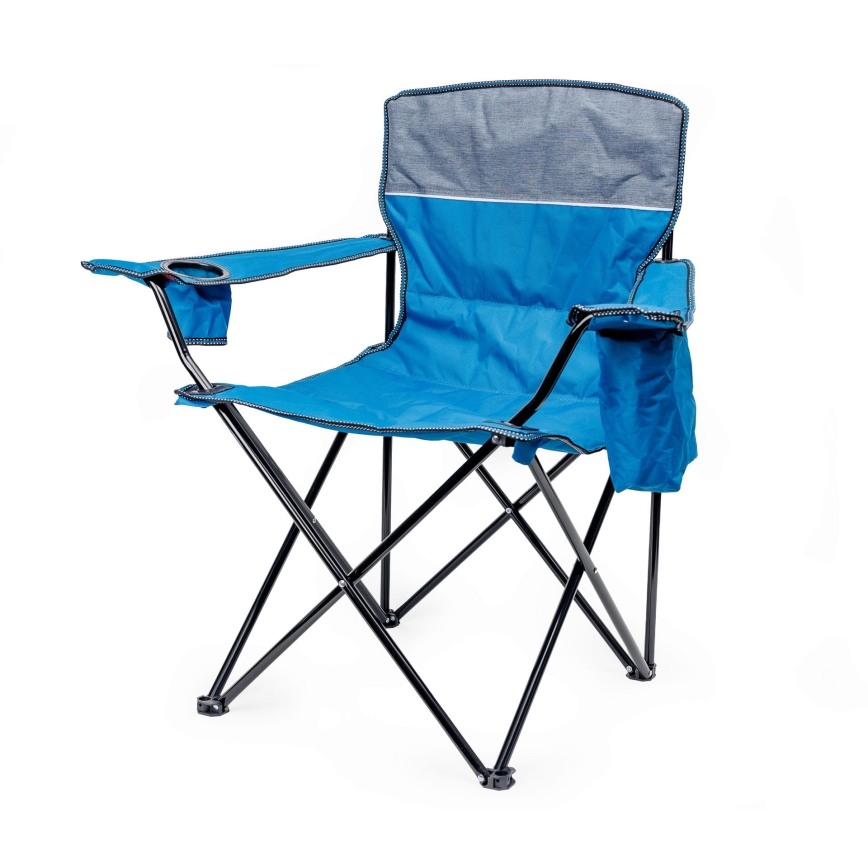 Mesa de campismo dobrável + 2x cadeiras azul