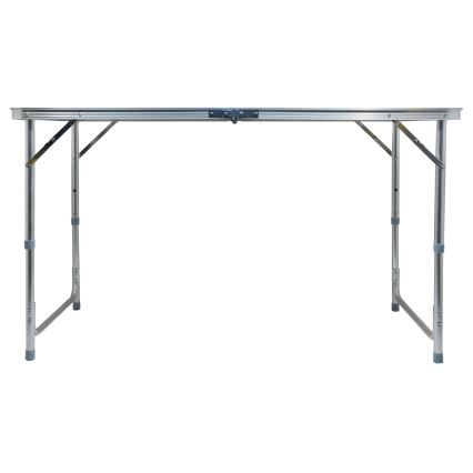 Mesa de campismo dobrável + 4x cadeiras branco/cromado mate