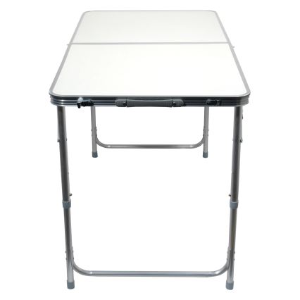 Mesa de campismo dobrável + 4x cadeiras branco/cromado mate