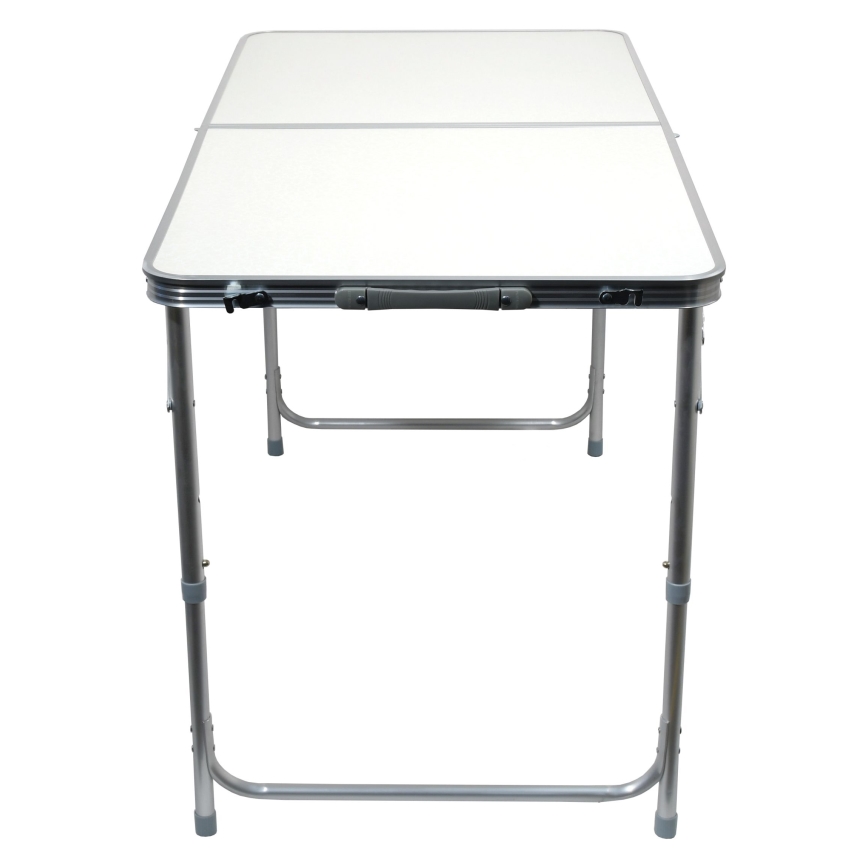 Mesa de campismo dobrável + 4x cadeiras branco/cromado mate