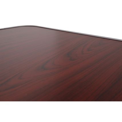 Mesa de campismo dobrável castanho/cromado mate