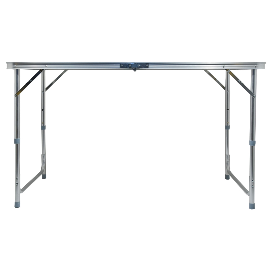 Mesa de campismo dobrável castanho/cromado mate
