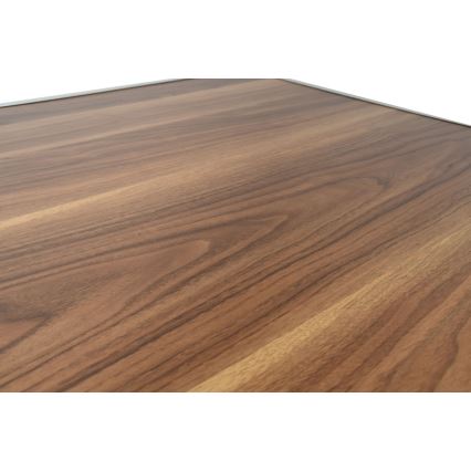 Mesa de campismo dobrável castanho/cromado mate