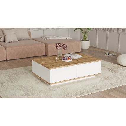 Mesa de centro 28,6x90 cm pinho atlantic/branco