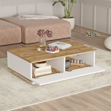 Mesa de centro 28,6x90 cm pinho atlantic/branco