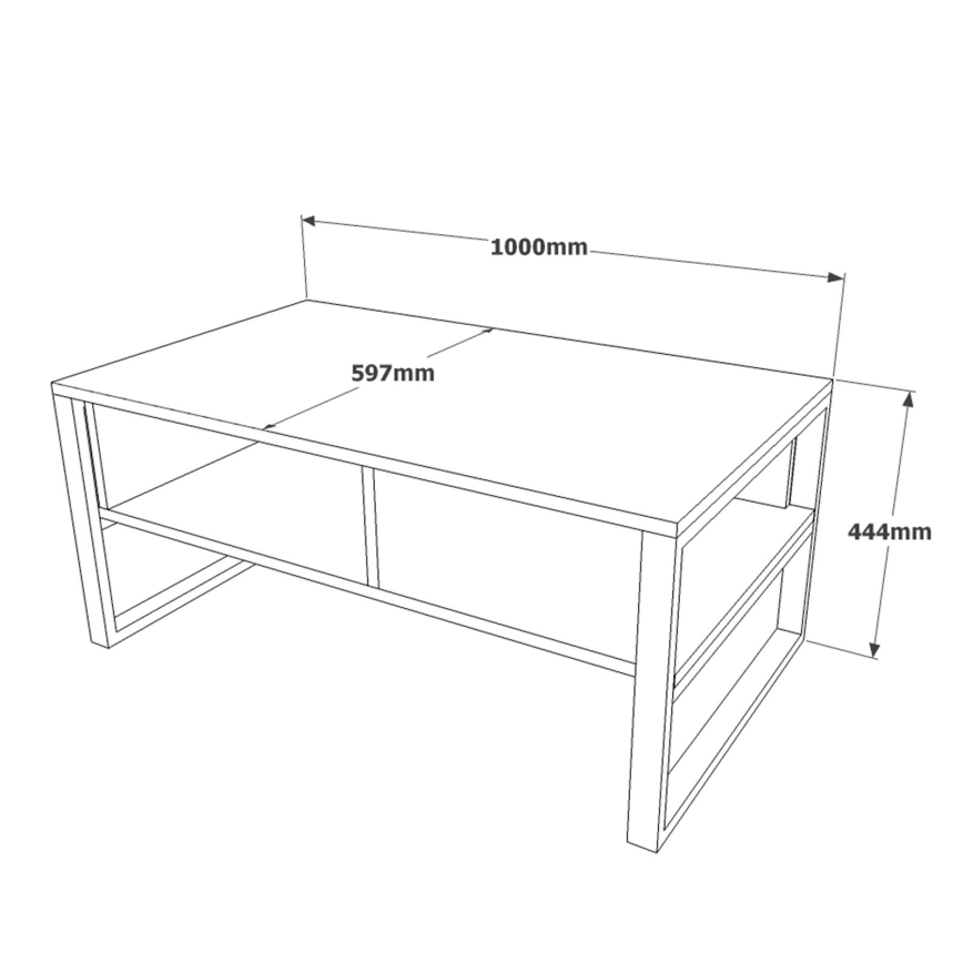 Mesa de centro 44,4x100 cm pinho atlantic