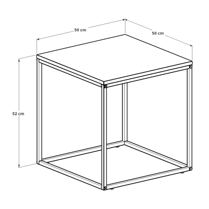 Mesa de centro 52x50 cm preto