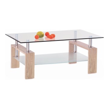 Mesa de centro 55x110 cm transparente/carvalho sonoma
