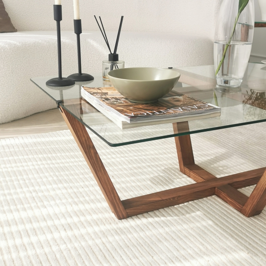 Mesa de centro AMALFI 35x105 cm pinho/transparente