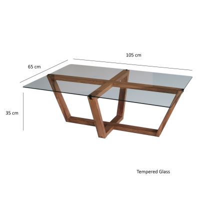 Mesa de centro AMALFI 35x105 cm pinho/transparente