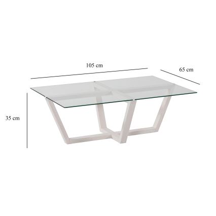 Mesa de centro AMALFI 35x105 cm pinho/transparente