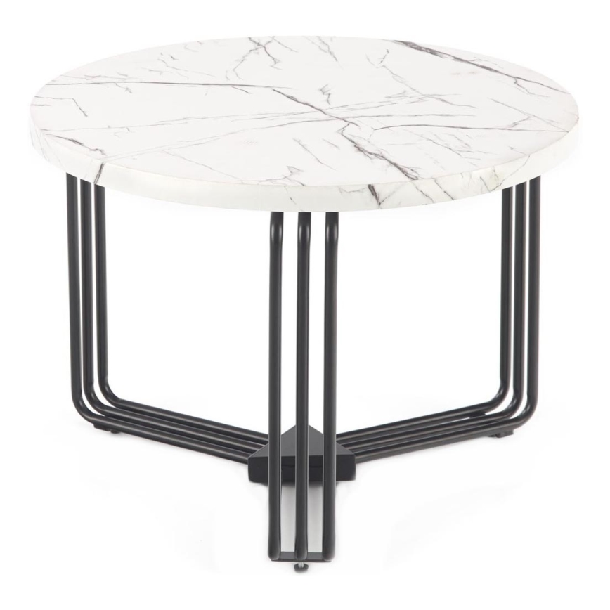 Mesa de centro ANTICA 41x55 cm preto/decoração em mármore