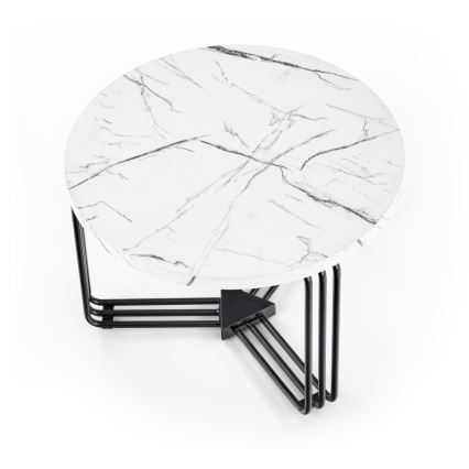 Mesa de centro ANTICA 41x55 cm preto/decoração em mármore