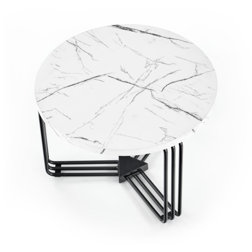 Mesa de centro ANTICA 41x55 cm preto/decoração em mármore