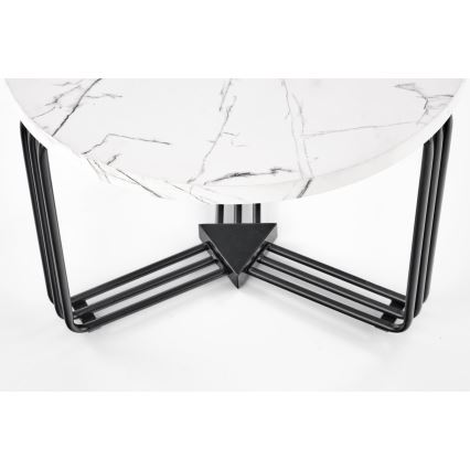 Mesa de centro ANTICA 41x55 cm preto/decoração em mármore