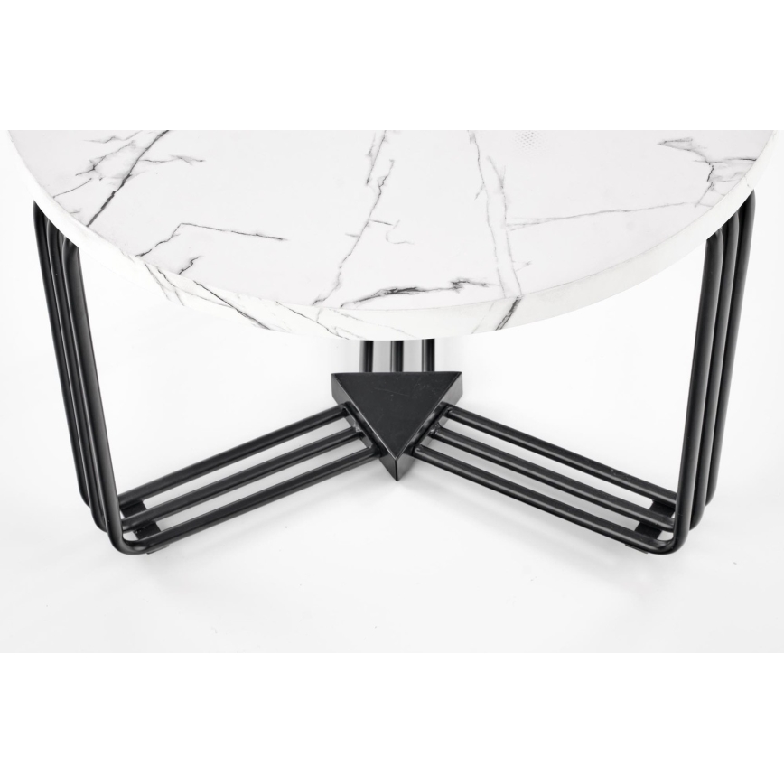 Mesa de centro ANTICA 41x55 cm preto/decoração em mármore