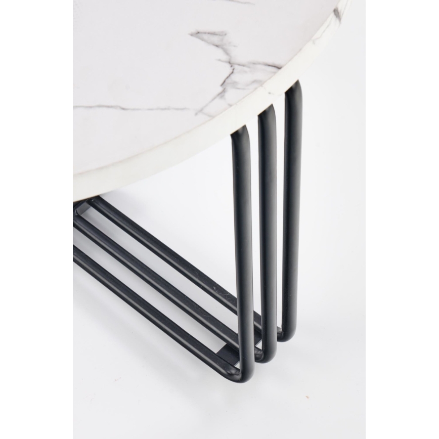 Mesa de centro ANTICA 41x55 cm preto/decoração em mármore