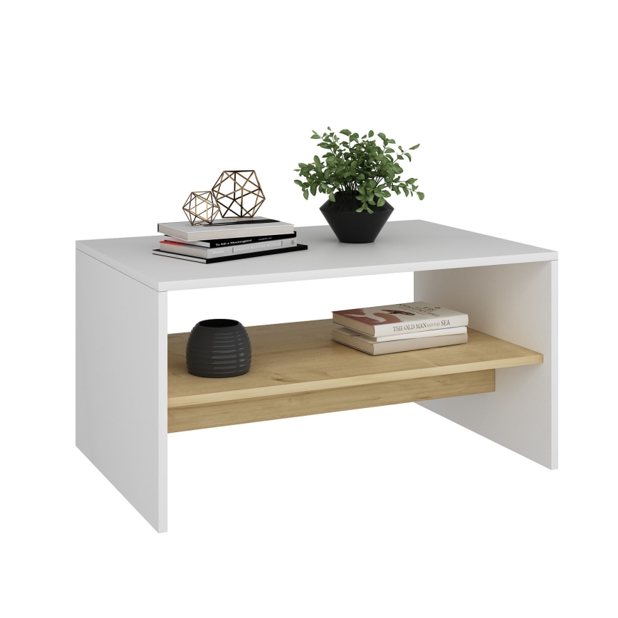 Mesa de centro APOLLON 47x90 cm bege/branco