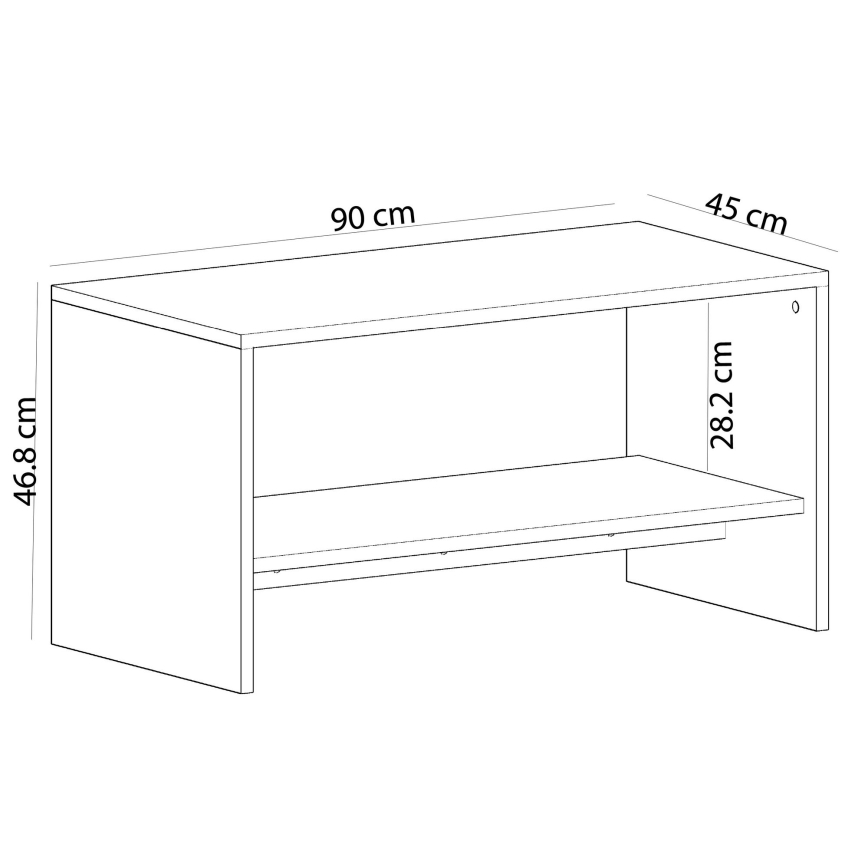 Mesa de centro APOLLON 47x90 cm bege/branco