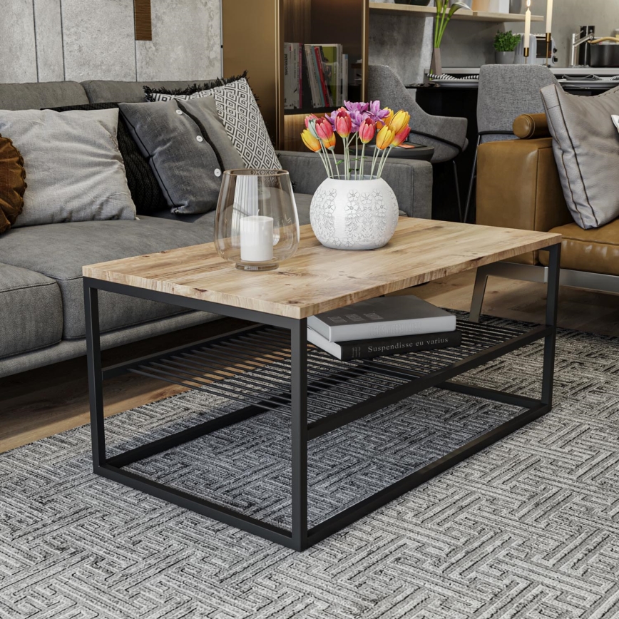 Mesa de centro ASUDE 43x95 cm castanho/preto