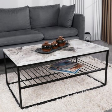 Mesa de centro ASUDE 43x95 cm preto/branco